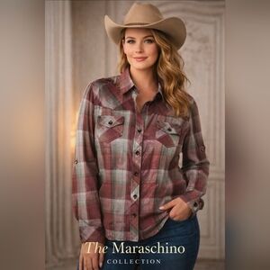 Cruel Girl Pink Shimmer Western Shirt | XXL